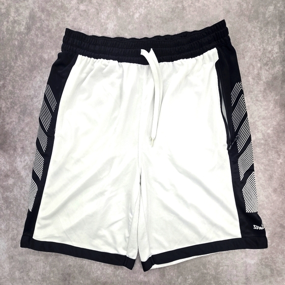 Spalding Black and White Athletic Basketball Shorts - Picture 1 of 8